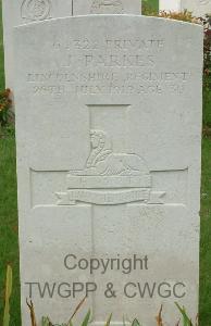 Brookwood Military Cemetery - Parkes, J