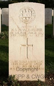 Minturno War Cemetery - Francis-Pester, Harold Sidney