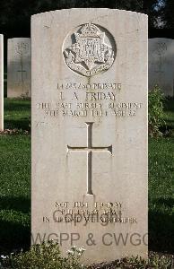 Minturno War Cemetery - Friday, Lawrence Arthur