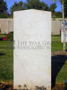 Jerusalem War Cemetery - PREUSS, PAUL