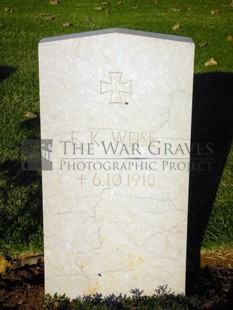 Jerusalem War Cemetery - WEISE, E K
