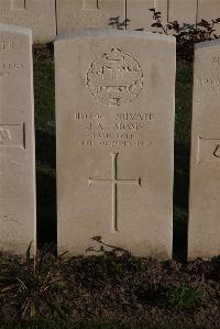 Coxyde Military Cemetery - Adams, J A