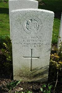 Bailleul Communal Cemetery Extension (Nord) - Hanson, J