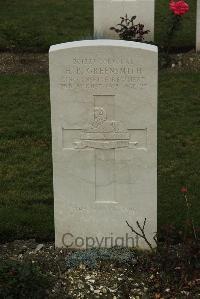 Philosophe British Cemetery Mazingarbe - Greensmith, H B