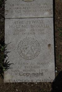 Wimereux Communal Cemetery - McDonald, Hugh Leonard