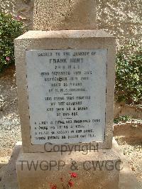 Malta (Capuccini) Naval Cemetery - Hunt, F