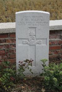 Le Cateau Military Cemetery - McAllister, James