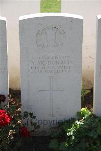 Le Cateau Military Cemetery - McDonald, A