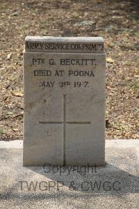 Kirkee New (Cantonment) Cemetery - Beckett, George