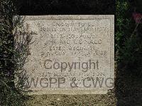 Twelve Tree Copse Cemetery - McDonald, J H