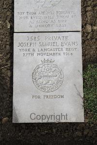 Boulogne Eastern Cemetery - Evans, Joseph Samuel