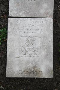 Boulogne Eastern Cemetery - Lowry, J