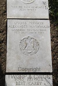 Boulogne Eastern Cemetery - MacDonald, Alexander
