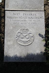 Boulogne Eastern Cemetery - Matthews, William Henry