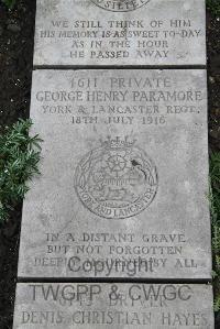 Boulogne Eastern Cemetery - Paramore, George Henry