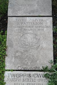 Boulogne Eastern Cemetery - Patterson, J