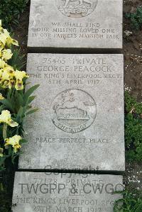 Boulogne Eastern Cemetery - Peacock, George