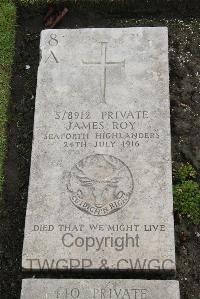 Boulogne Eastern Cemetery - Roy, James