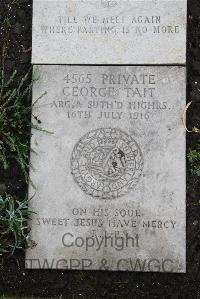Boulogne Eastern Cemetery - Tait, George