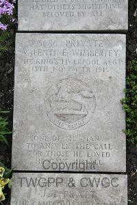 Boulogne Eastern Cemetery - Wimberley, Valentine
