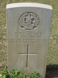 Gaza War Cemetery - Anderson, J