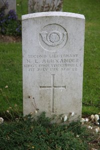 Gordon Dump Cemetery Ovillers-La Boisselle - Alexander, Noel Legard