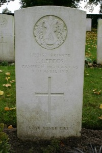 Mons (Bergen) Communal Cemetery - Geddes, J