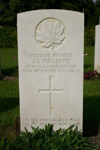 Mons (Bergen) Communal Cemetery - Malzard, John Stanley