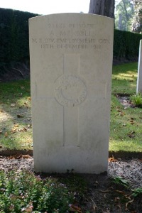 Mons (Bergen) Communal Cemetery - McColl, Andrew