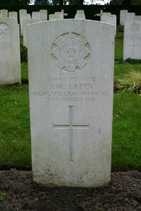 Mons (Bergen) Communal Cemetery - McLaren, J