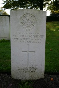 Mons (Bergen) Communal Cemetery - Wisher, Cyril Douglas