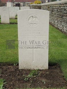 BROWN'S ROAD MILITARY CEMETERY, FESTUBERT - PRICE, J M