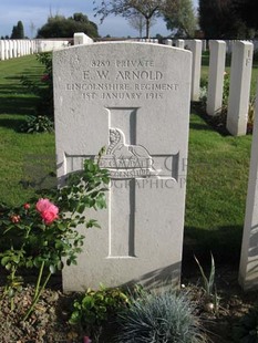 RUE-PETILLON MILITARY CEMETERY, FLEURBAIX - ARNOLD, E W