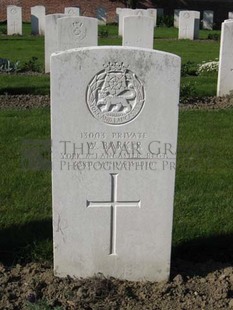 RUE-PETILLON MILITARY CEMETERY, FLEURBAIX - BARKER, W