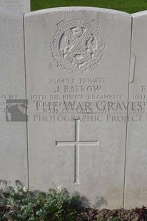 RUE-PETILLON MILITARY CEMETERY, FLEURBAIX - BARROW, J