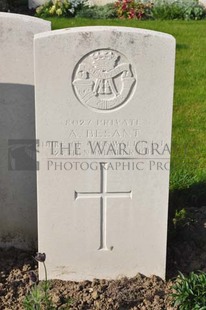 RUE-PETILLON MILITARY CEMETERY, FLEURBAIX - BESANT, A