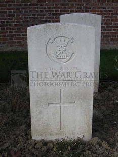 RUE-PETILLON MILITARY CEMETERY, FLEURBAIX - BRISTOW, J
