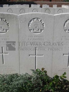 RUE-PETILLON MILITARY CEMETERY, FLEURBAIX - CAMPBELL, J