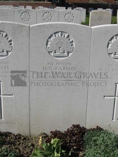 RUE-PETILLON MILITARY CEMETERY, FLEURBAIX - CARSON, DAVID GEORGE