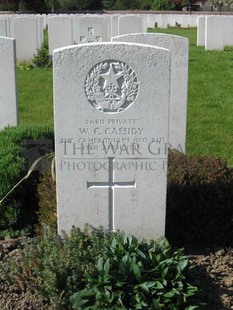 RUE-PETILLON MILITARY CEMETERY, FLEURBAIX - CASSIDY, W C