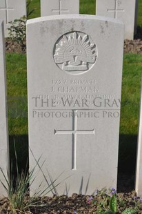 RUE-PETILLON MILITARY CEMETERY, FLEURBAIX - CHAPMAN, J