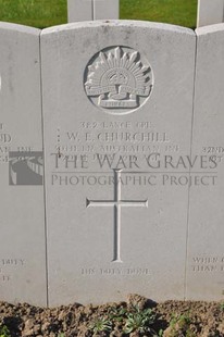 RUE-PETILLON MILITARY CEMETERY, FLEURBAIX - CHURCHILL, WALTER EDMUND