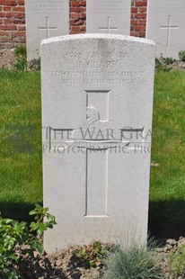 RUE-PETILLON MILITARY CEMETERY, FLEURBAIX - CLARK, J