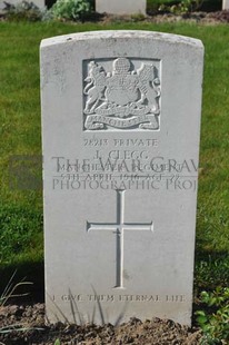RUE-PETILLON MILITARY CEMETERY, FLEURBAIX - CLEGG, JOHN