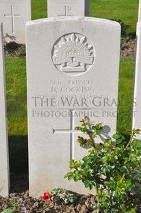 RUE-PETILLON MILITARY CEMETERY, FLEURBAIX - COCKING, D