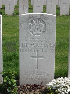 RUE-PETILLON MILITARY CEMETERY, FLEURBAIX - CONQUEST, ARTHUR CHARLES