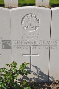 RUE-PETILLON MILITARY CEMETERY, FLEURBAIX - DUNBAR, RANDOLPH