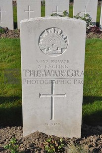 RUE-PETILLON MILITARY CEMETERY, FLEURBAIX - EAGLING, ARCHIE