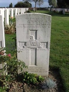 RUE-PETILLON MILITARY CEMETERY, FLEURBAIX - FLACK, GEORGE