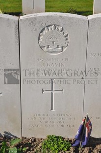RUE-PETILLON MILITARY CEMETERY, FLEURBAIX - GAVIN, JAMES